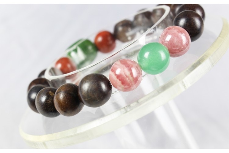 High-End Agarwood Bracelet for Fire Element: Malaysian Agarwood & Healing Gems