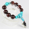 Premium India Red Sandalwood Amazonite and Turquoise Bracelet - Water Element