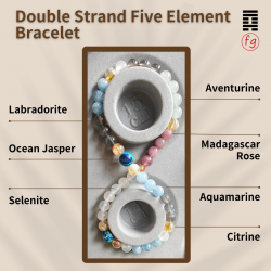 Double Strand Five Elements Crystal Bracelet