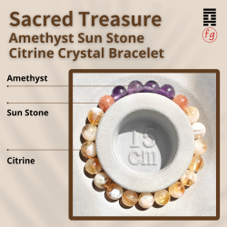 Sacred Treasure Amethyst Sun Stone Citrine Crystal Bracelet