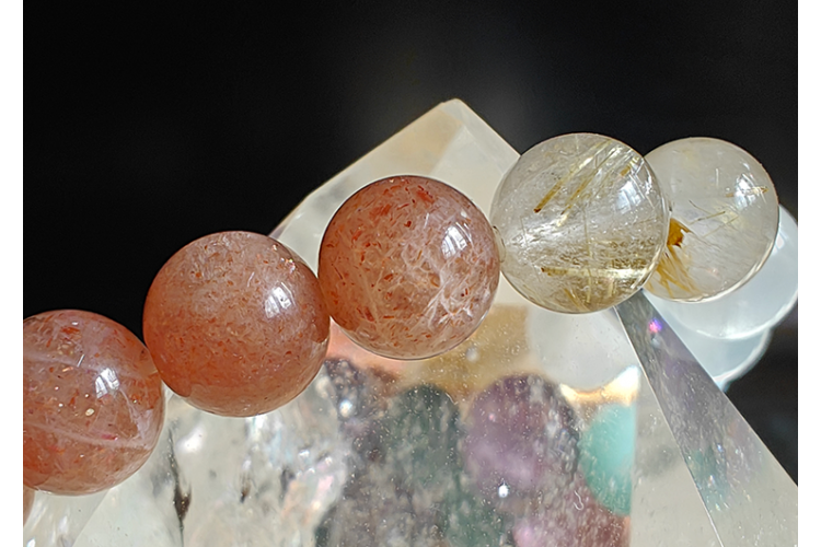 Treasures on Earth Feng Shui Crystal Bracelet | Earth Element Five Elements Bracelet | Sun Stone Rutilated Quartz