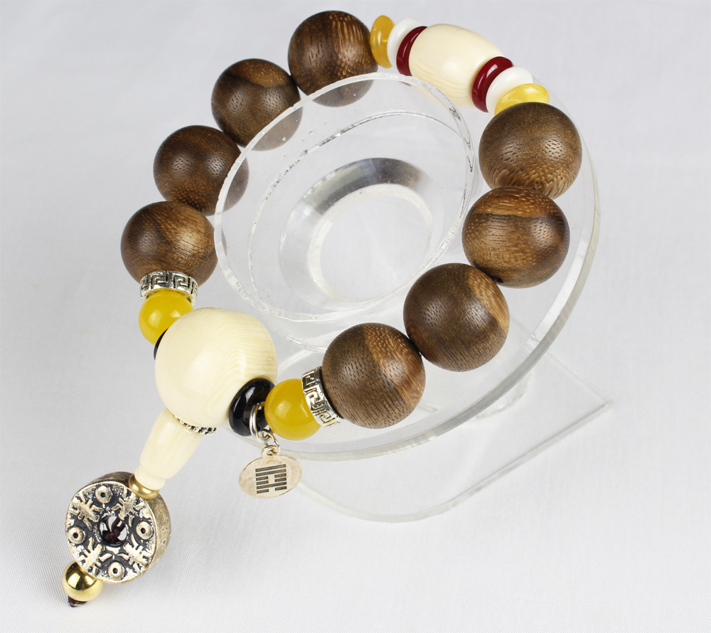 Agarwood White Jade Bodhi Amber Bracelet