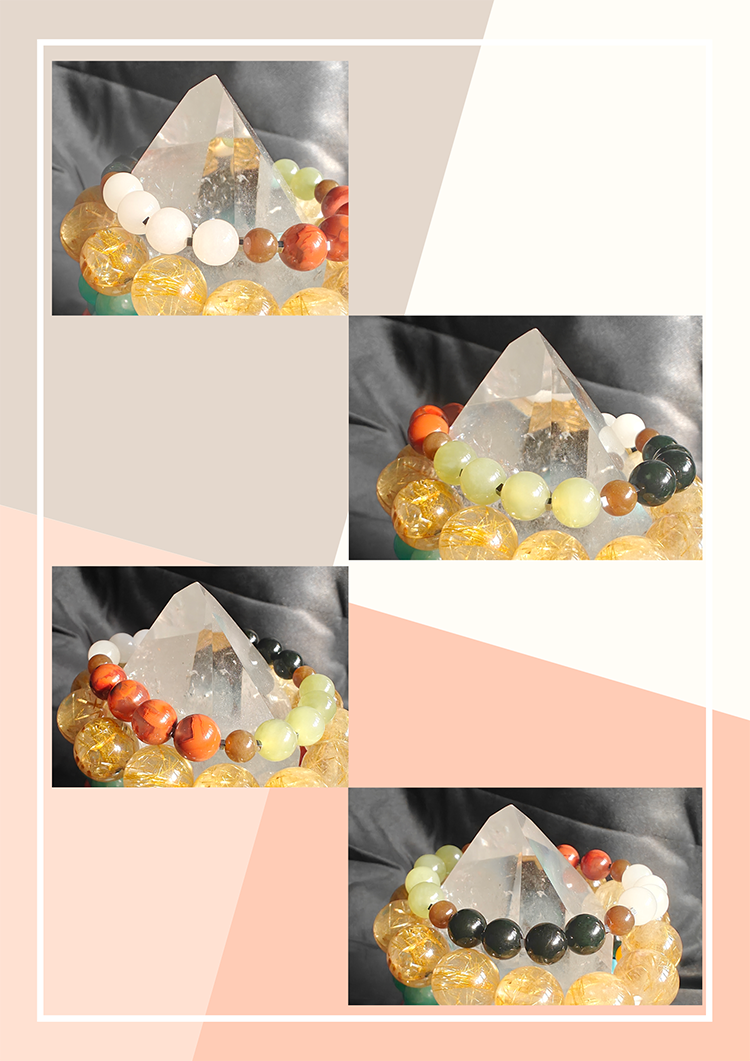 Hetian Jade Red Agate Terahertz Crystal Bracelet