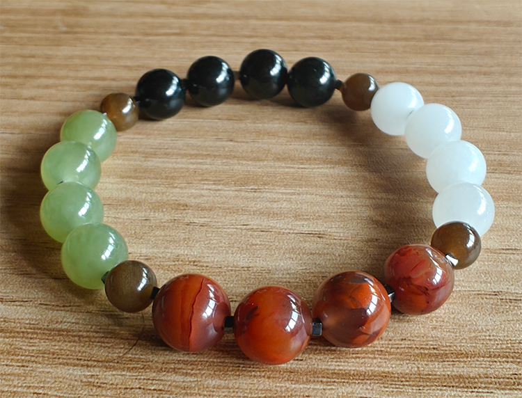 Hetian Jade Red Agate Terahertz Crystal Bracelet