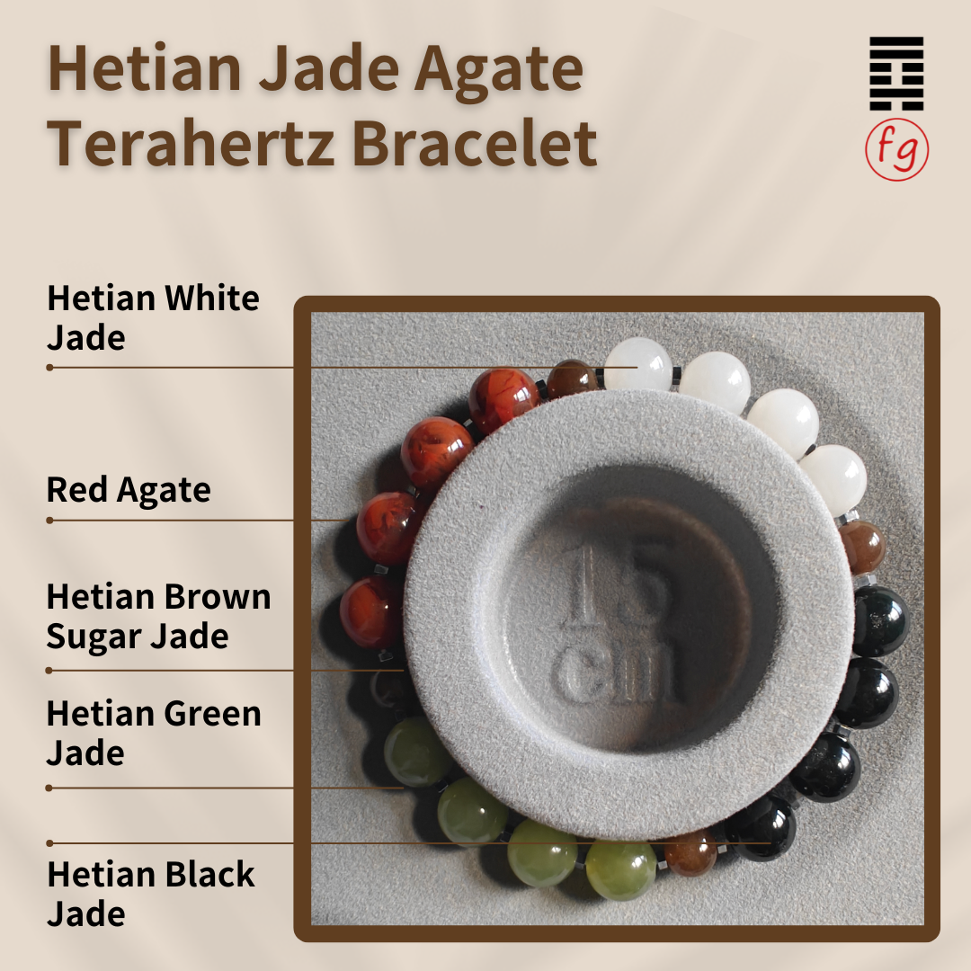 Hetian Jade Red Agate Terahertz Crystal Bracelet
