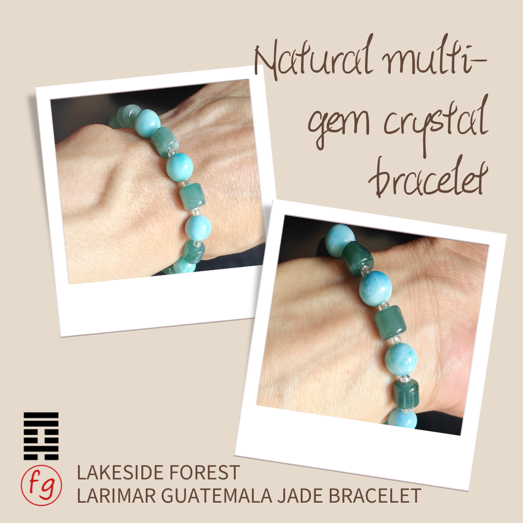 Lakeside Forest Larimar Guatemala Jade Crystal Bracelet