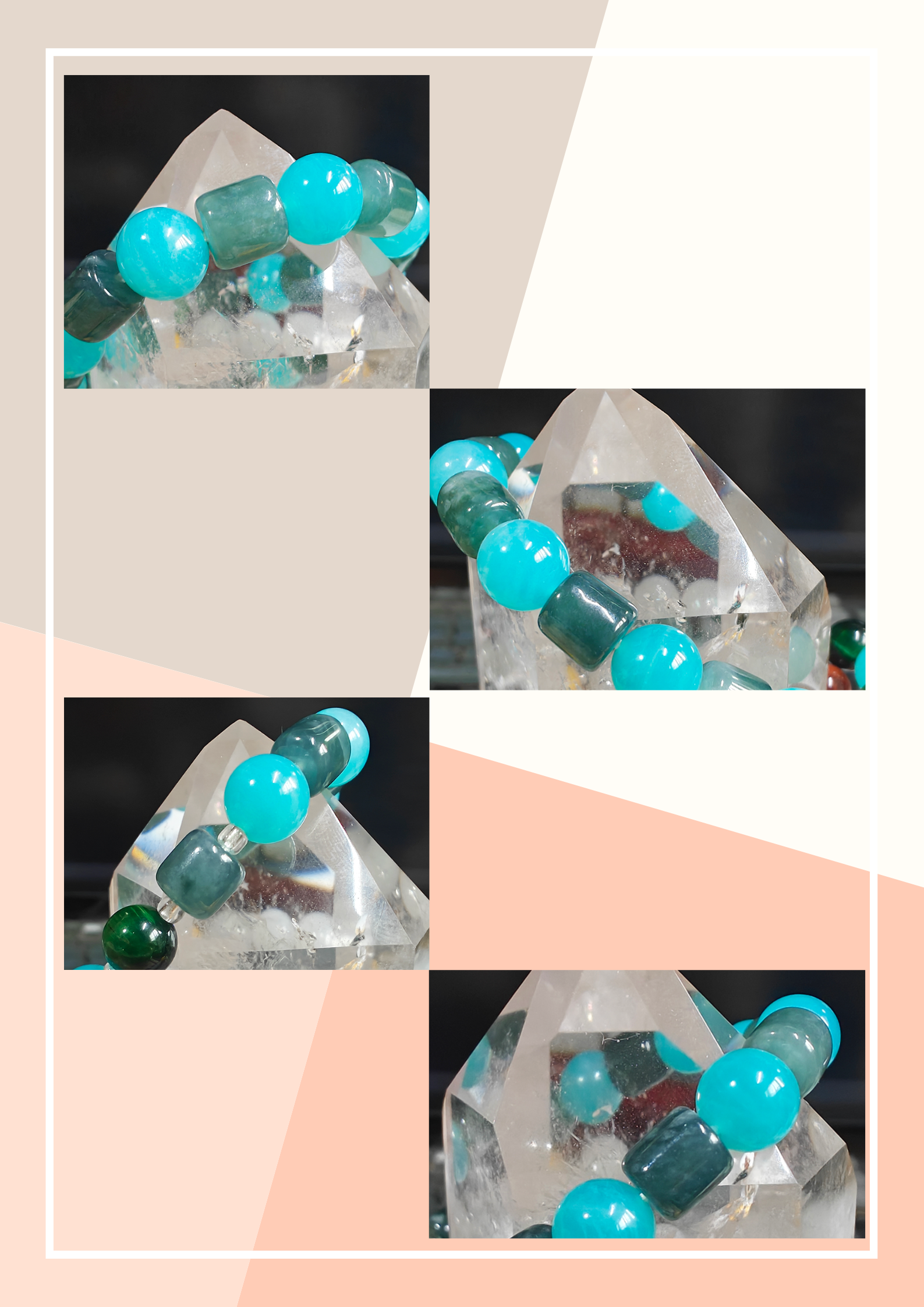 翠綠天藍天河石危地馬拉翡翠虎眼石水晶手串