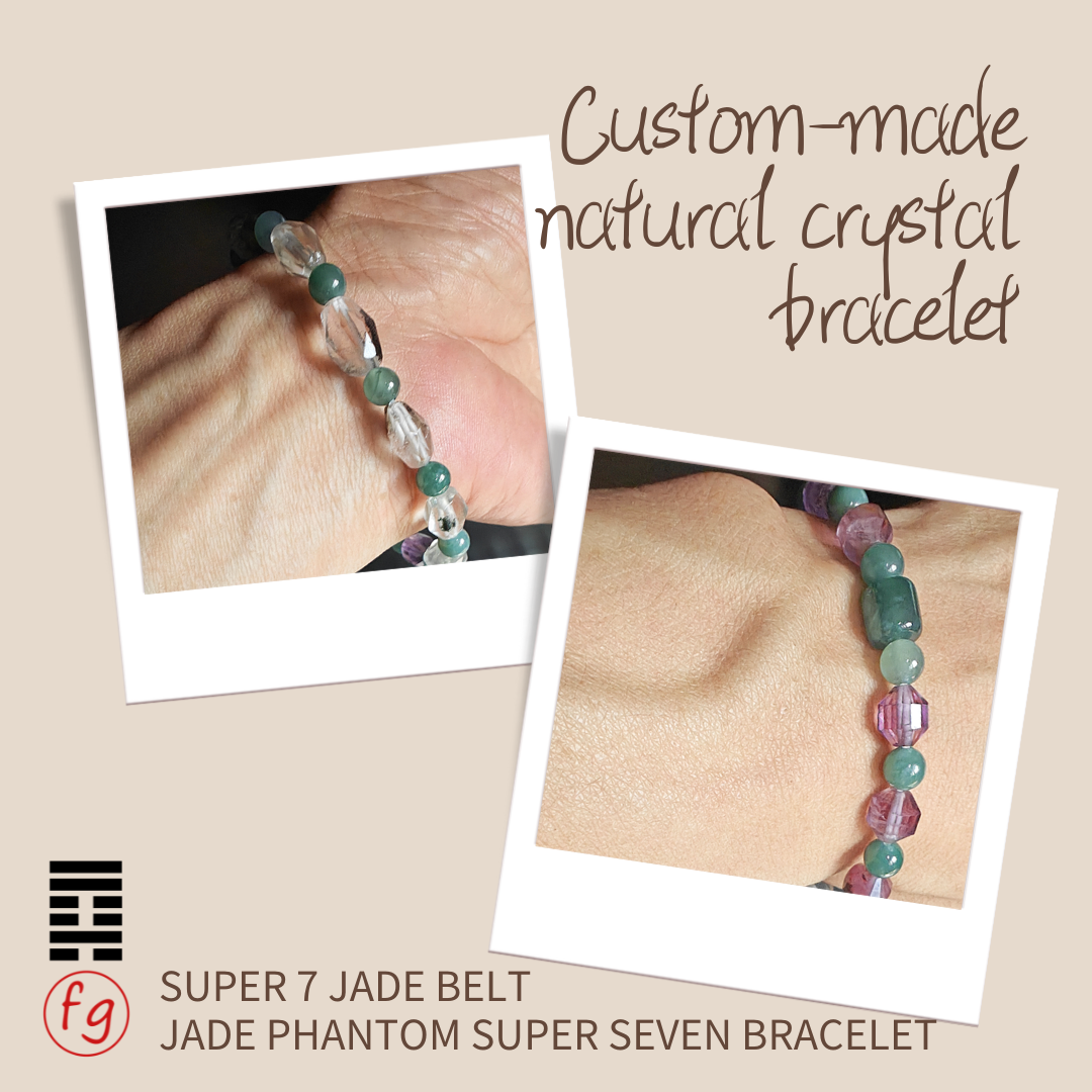 Super 7 Jade Belt Phantom Quartz Crystal Bracelet