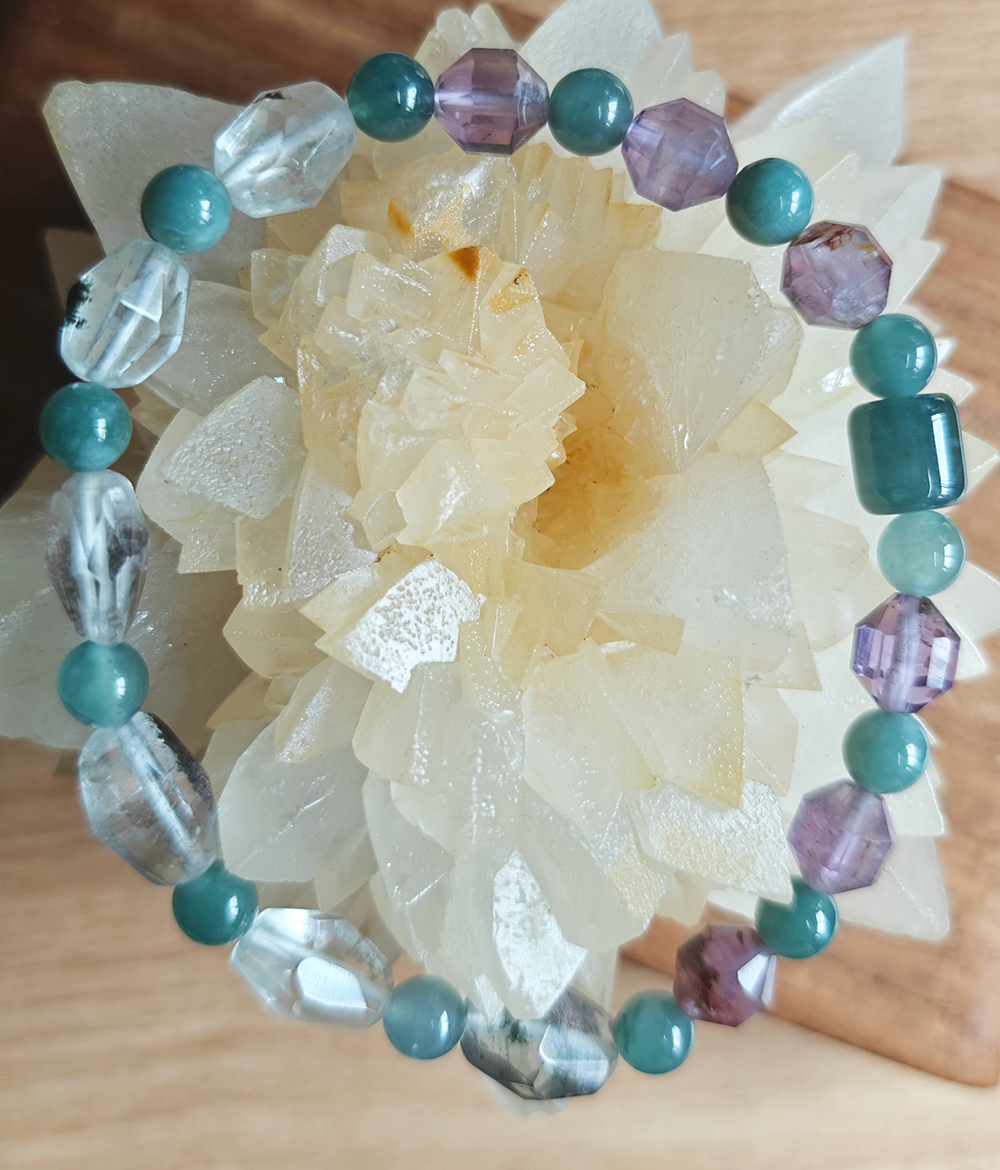 紫袍玉帶超級七翡翠幽靈水晶手串