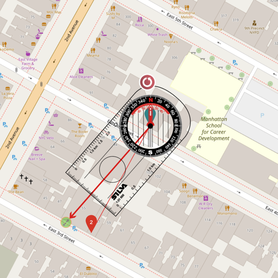 Southwest Orientation (Sitting Xu Facing Wei) Compass Diagram