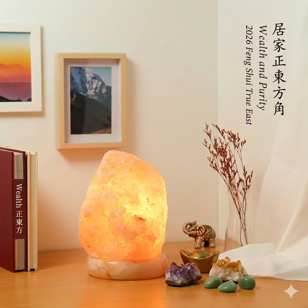 Himalayan Salt Lamp Arrangement in the East Wealth Position