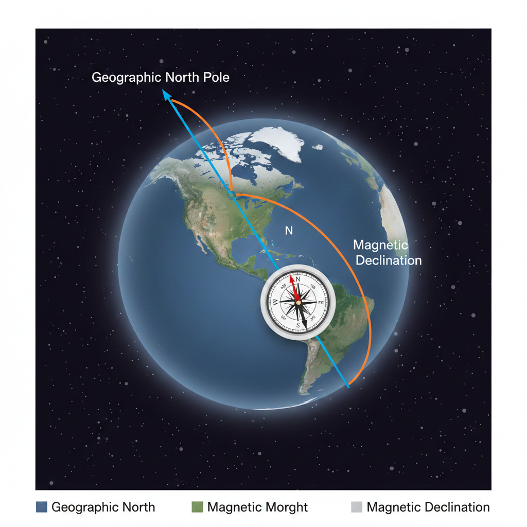 Magnetic Declination Illustration